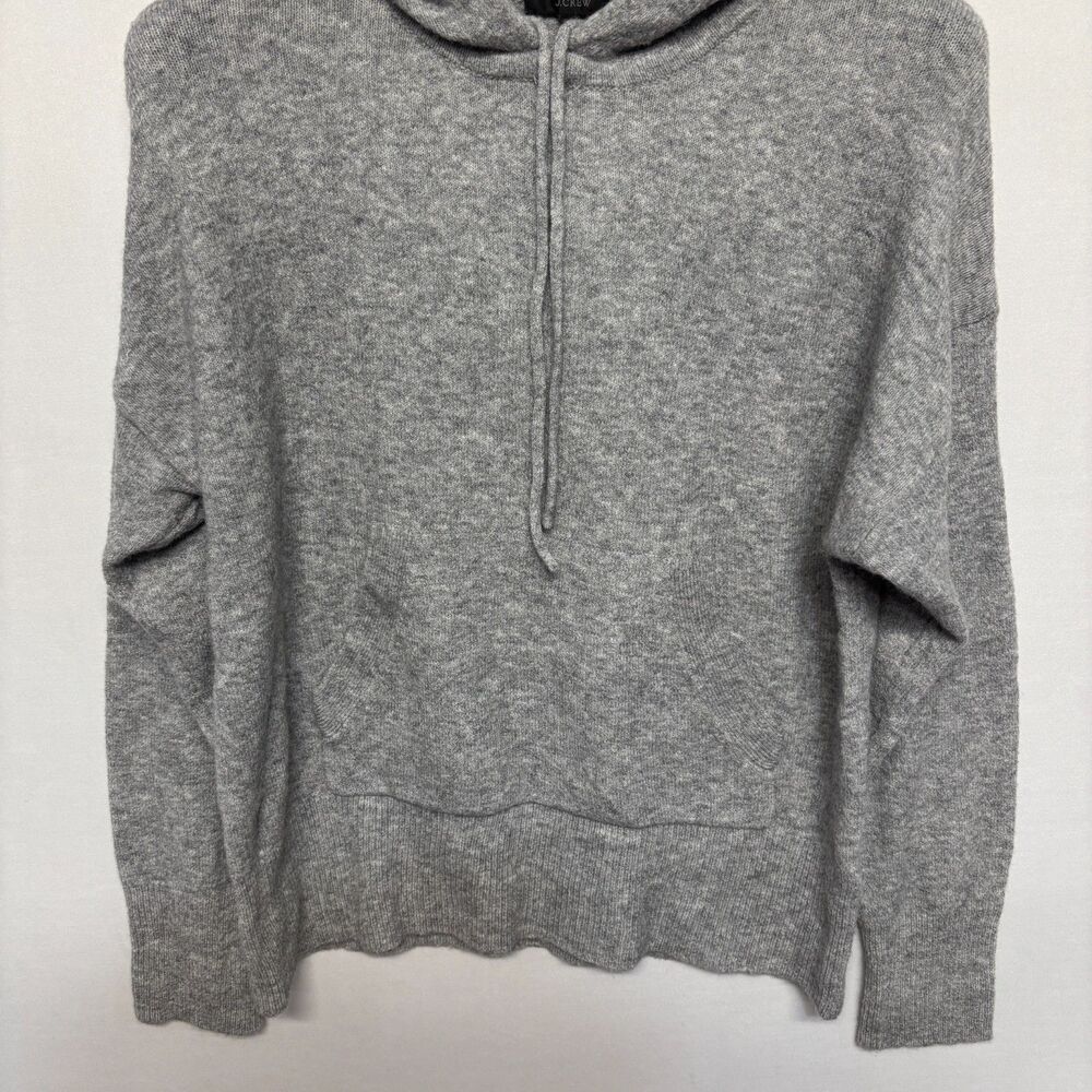 J Crew Women Wool Alpaca Blend Hoodie Sweater Size Medium FA21 Gray D131 -4 - Picture 10 of 16